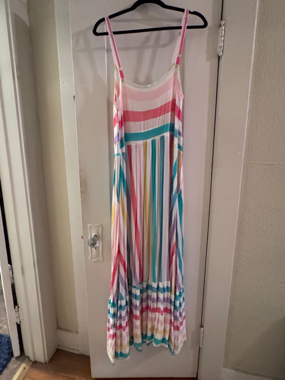 Torrid - Pastel Striped Super Soft Jersey Knit Tiered Maxi Dress (14/16) - Picture 2 of 7